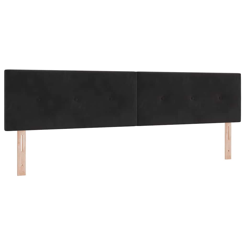 Headboard Wall-mounted with Headboard Black 200 cm Velvet
