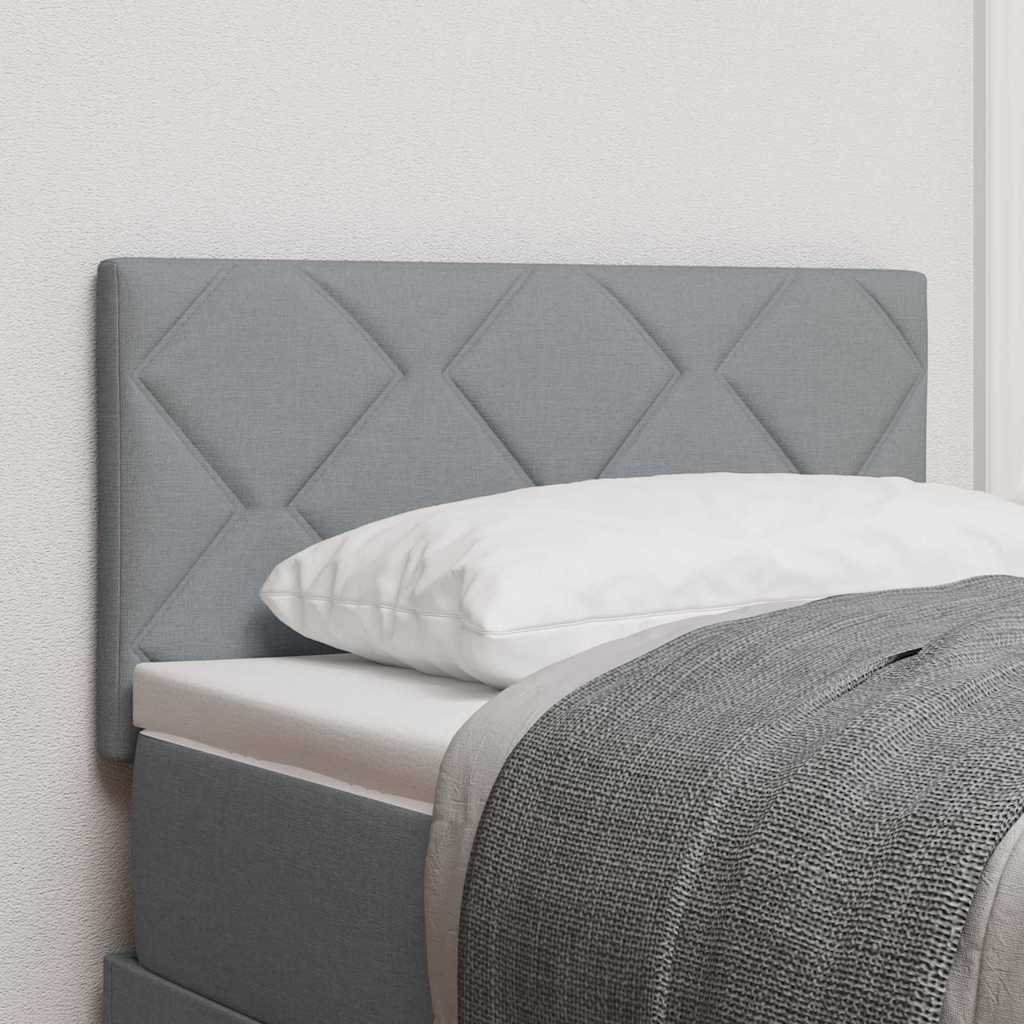 Fabric Headboard Geometric Light grey 80 cm Fabric