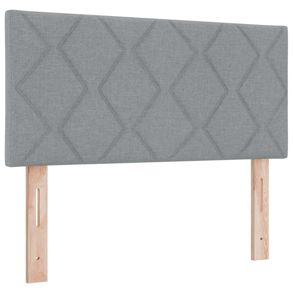 Fabric Headboard Geometric Light grey 90 cm Fabric