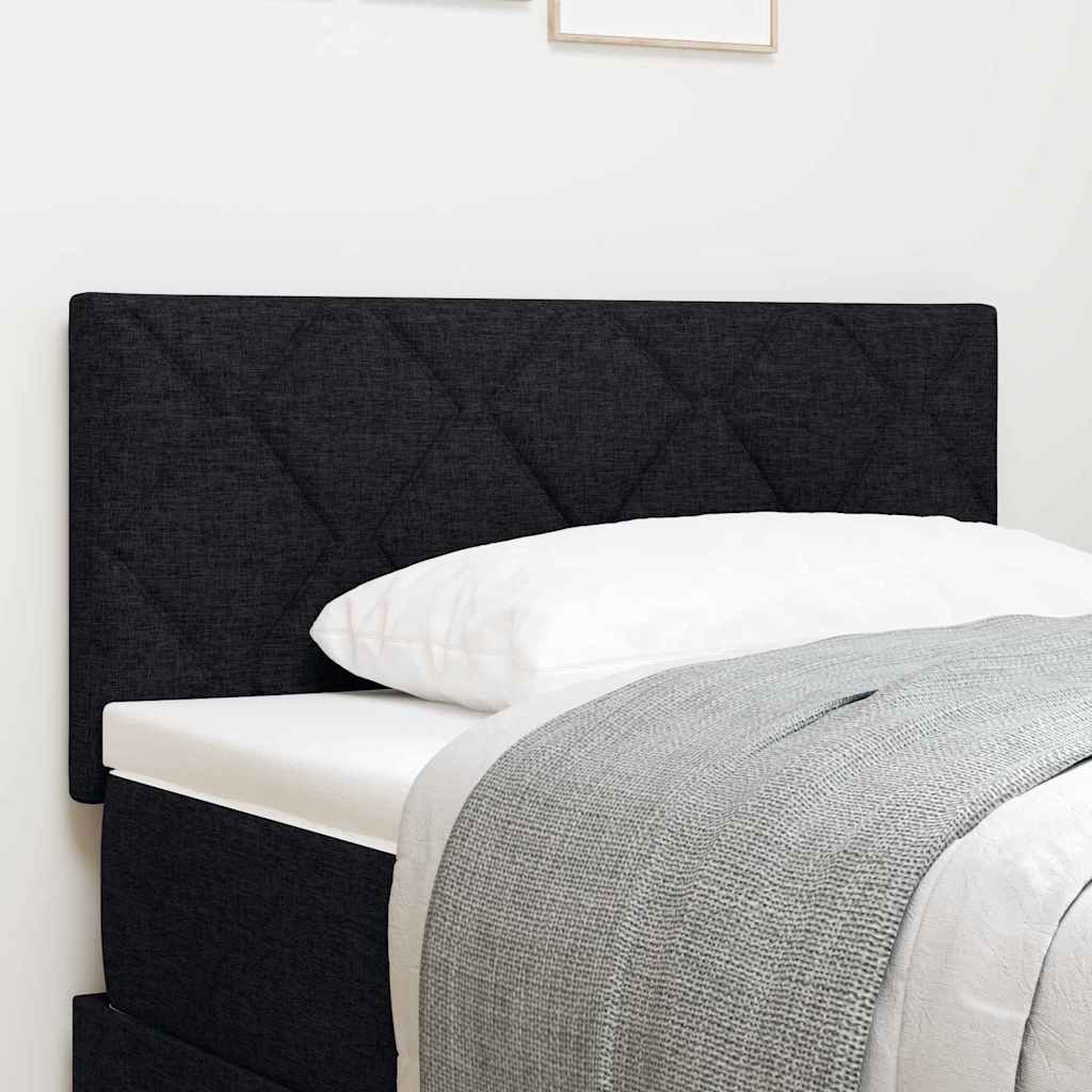 Fabric Headboard Geometric with Headboard Black 90 cm Fabric