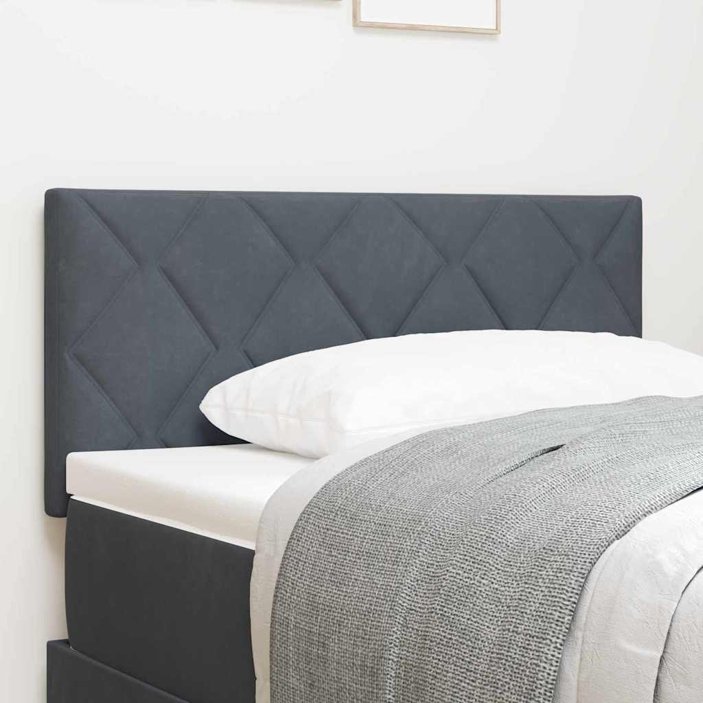 Headboard Wall-mounted Geometric Manual Dark grey 90 cm Velvet