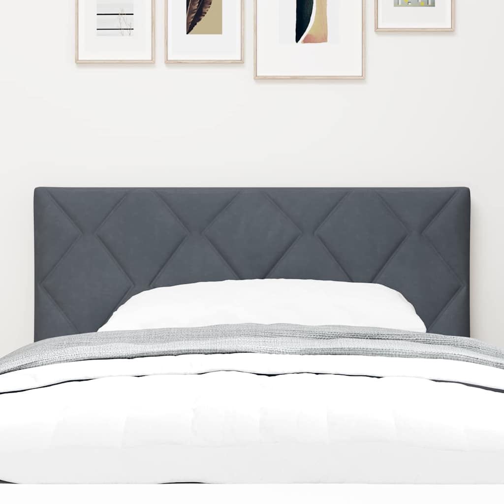 Headboard Wall-mounted Geometric Manual Dark grey 90 cm Velvet
