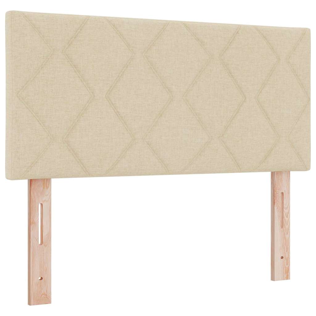 Fabric Headboard Geometric with Headboard Cream 100 cm Fabric