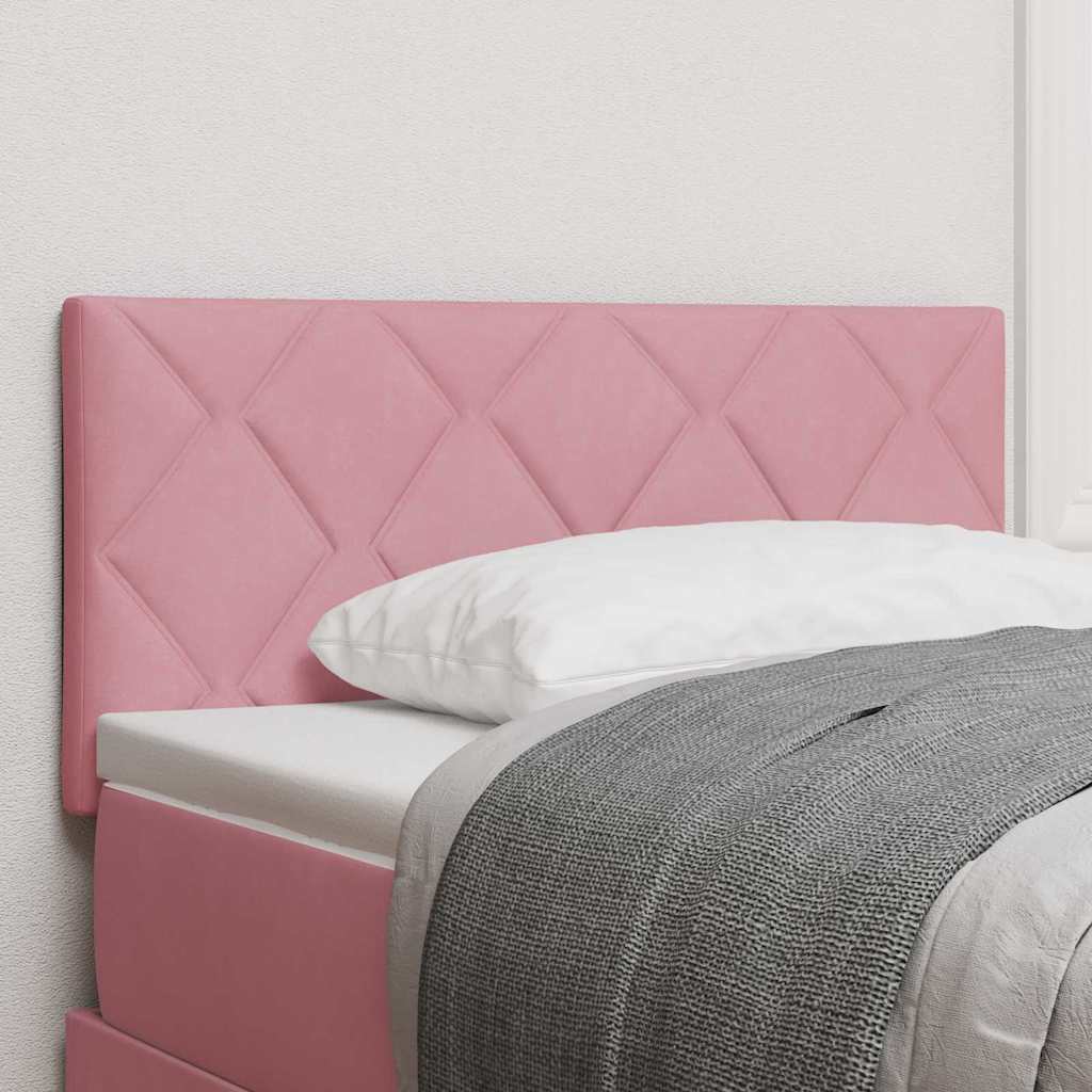 Headboard Wall-mounted Geometric Manual Pink 100 cm Velvet