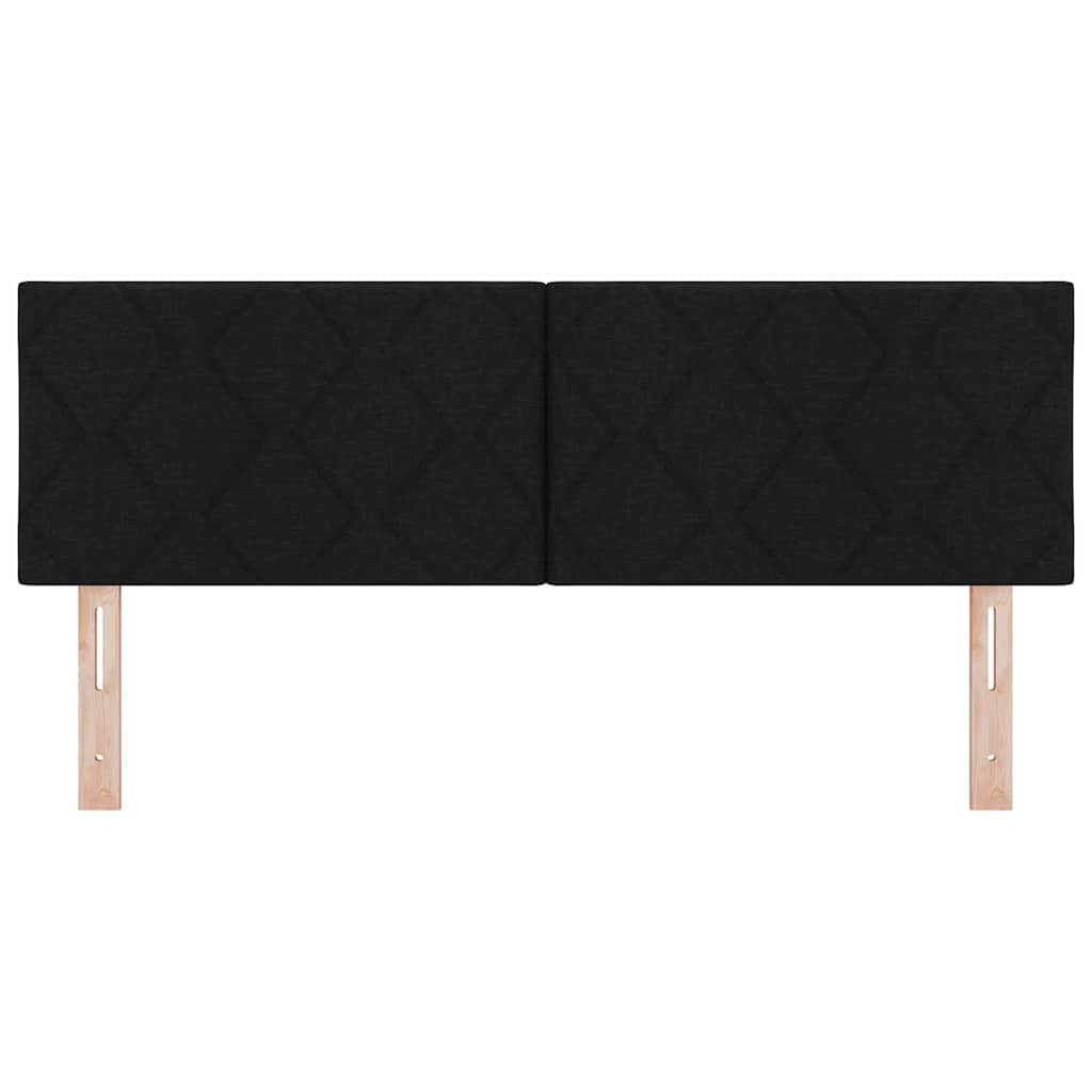 Fabric Headboard Geometric with Headboard Black 144 cm Fabric