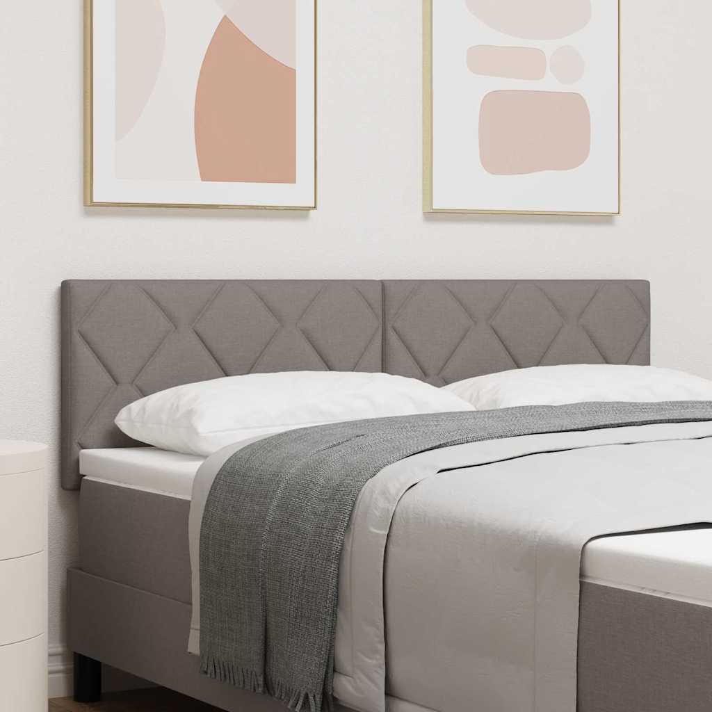 Fabric Headboard Geometric with Headboard Taupe 144 cm Fabric