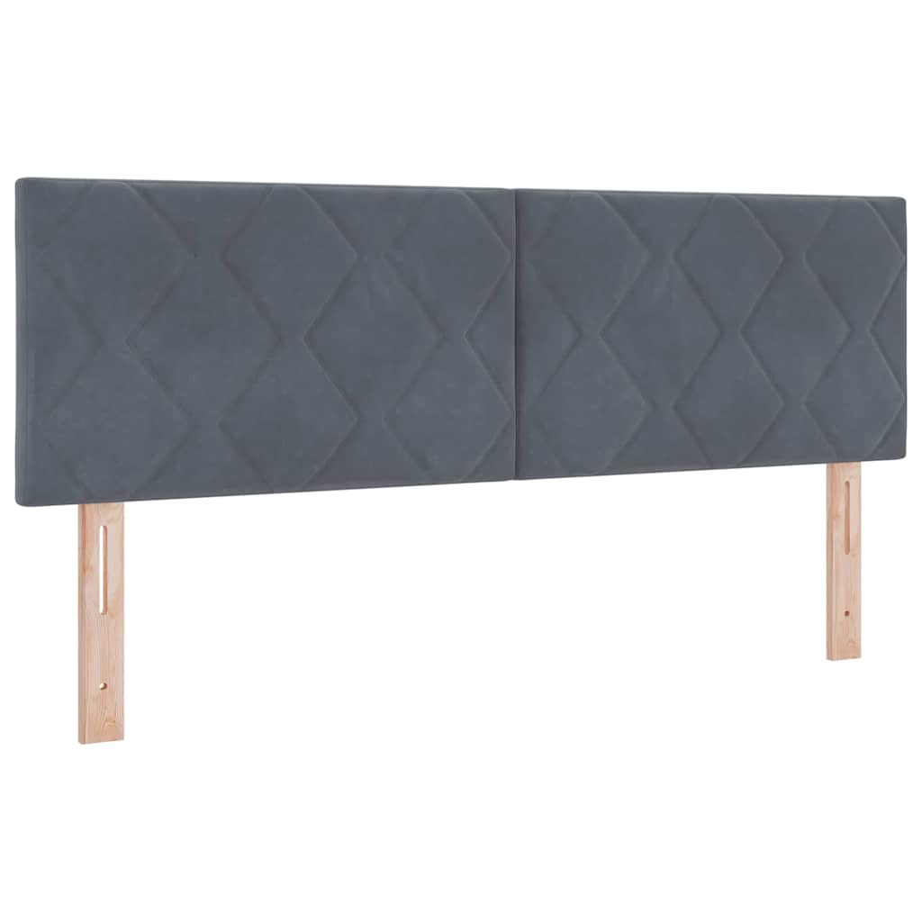 Headboard Wall-mounted Geometric Manual Dark grey 144 cm Velvet