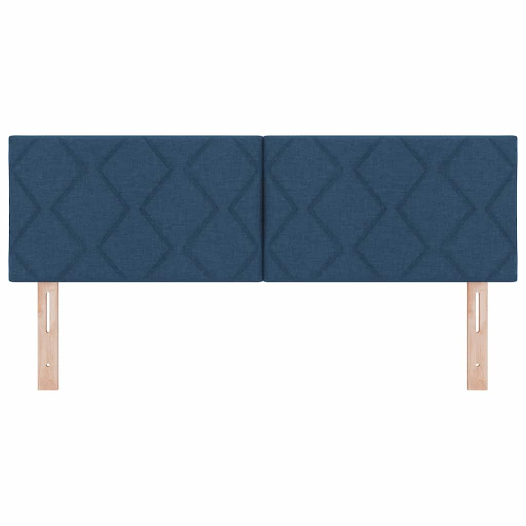 Fabric Headboard Geometric with Headboard Blue 160 cm Fabric