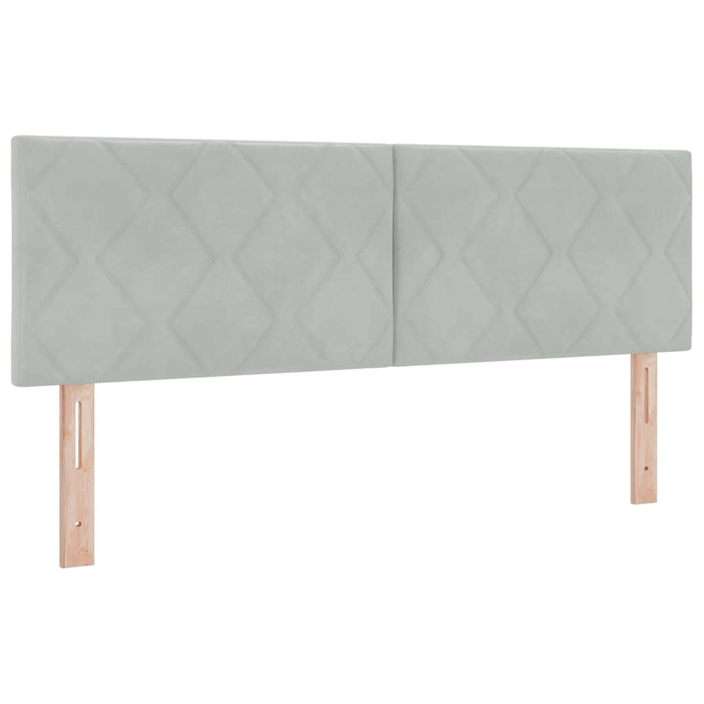Headboard Wall-mounted Geometric Light grey 160 cm Velvet