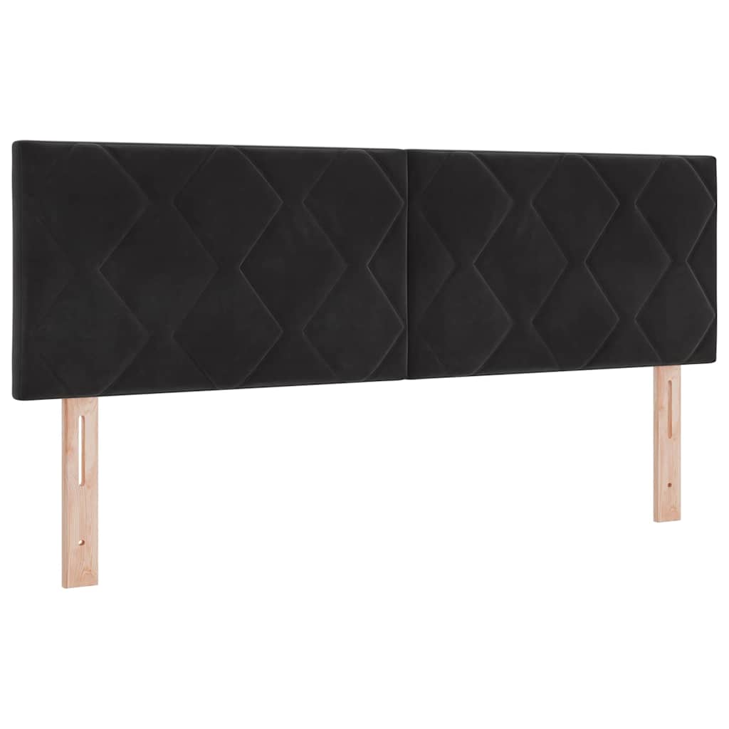 Headboard Wall-mounted Geometric Manual Black 160 cm Velvet