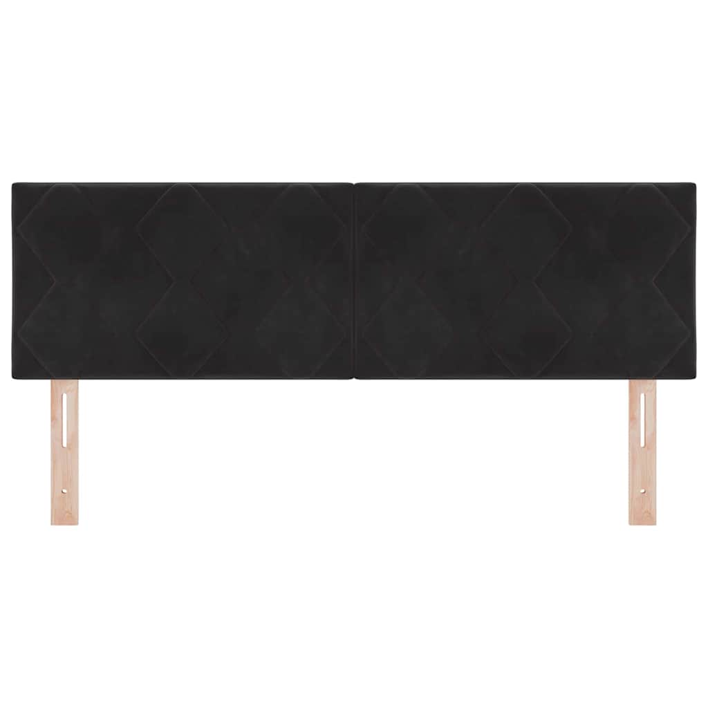 Headboard Wall-mounted Geometric Manual Black 160 cm Velvet