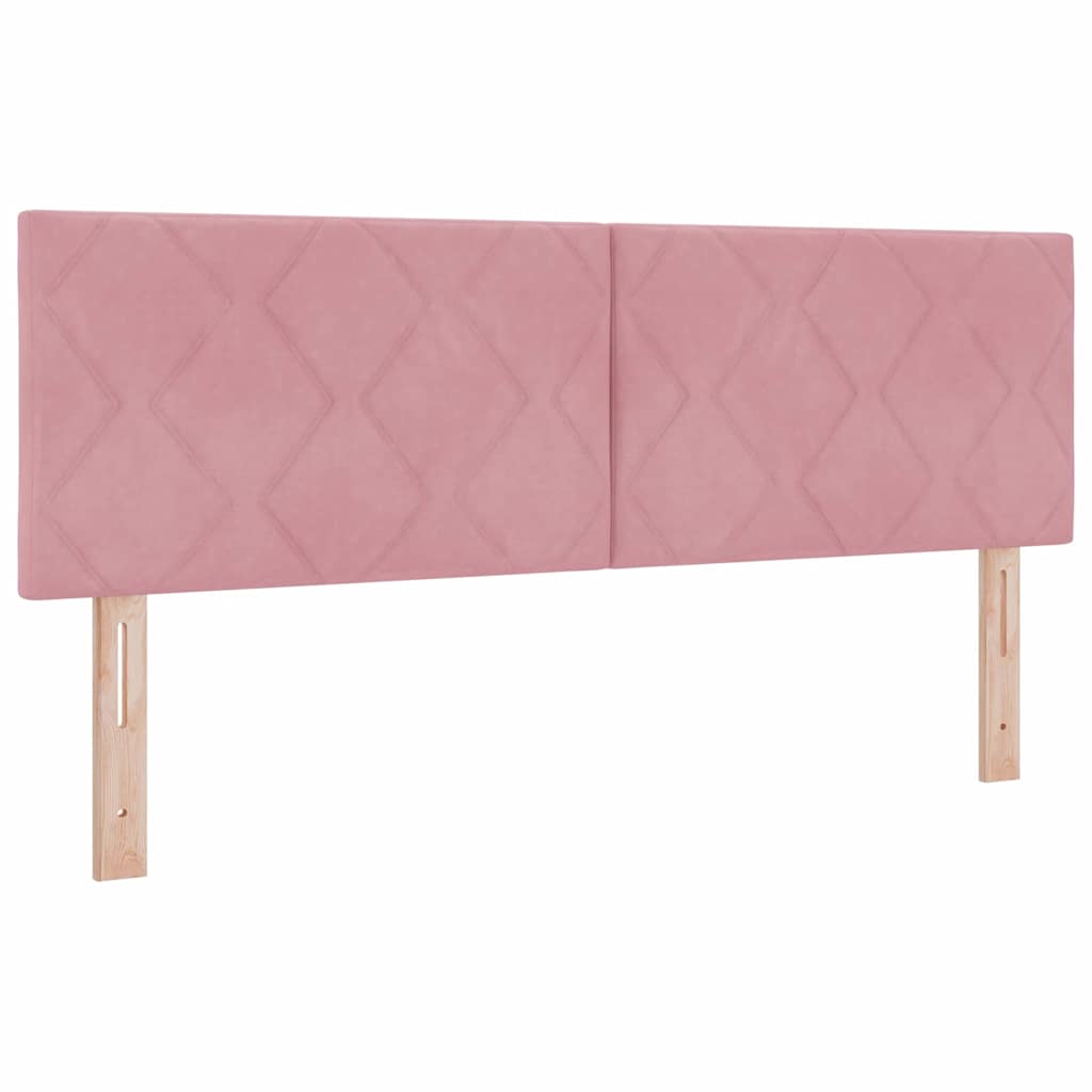 Headboard Wall-mounted Geometric Manual Pink 160 cm Velvet