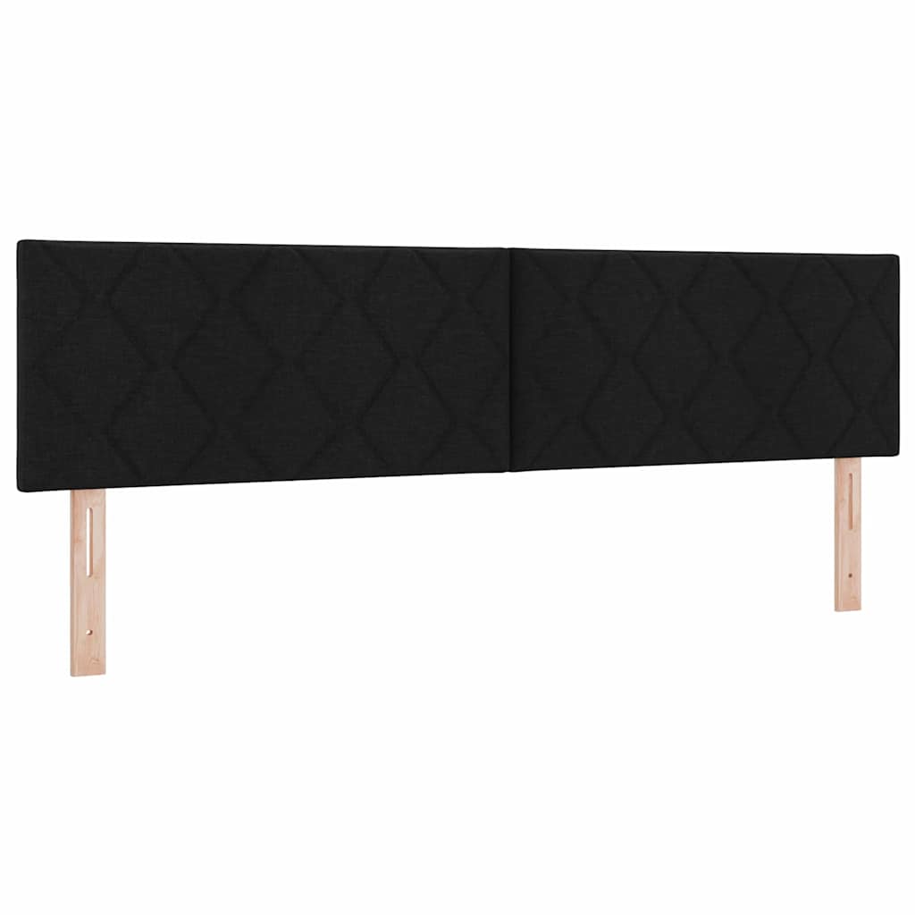 Fabric Headboard Geometric with Headboard Black 180 cm Fabric