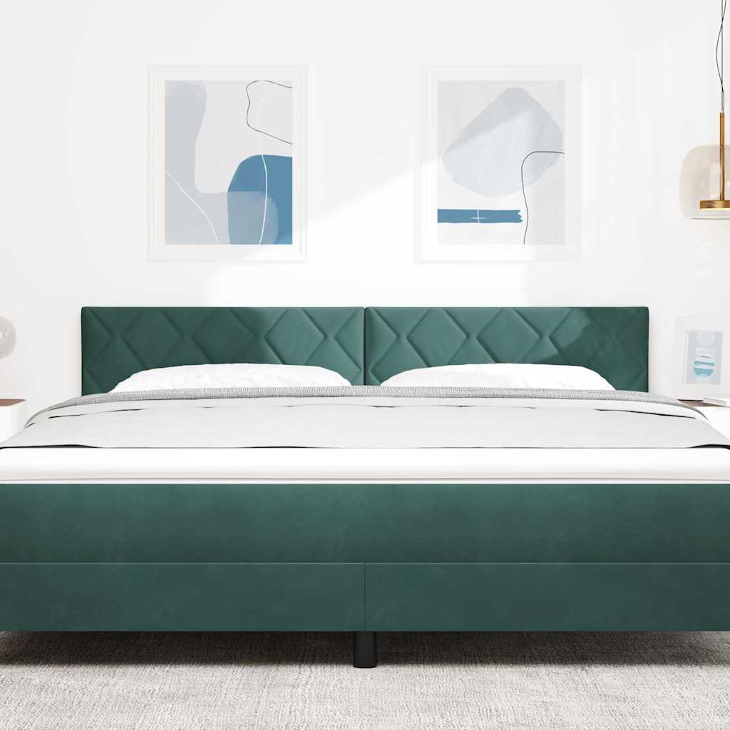 Headboard Wall-mounted Geometric Dark green 180 cm Velvet
