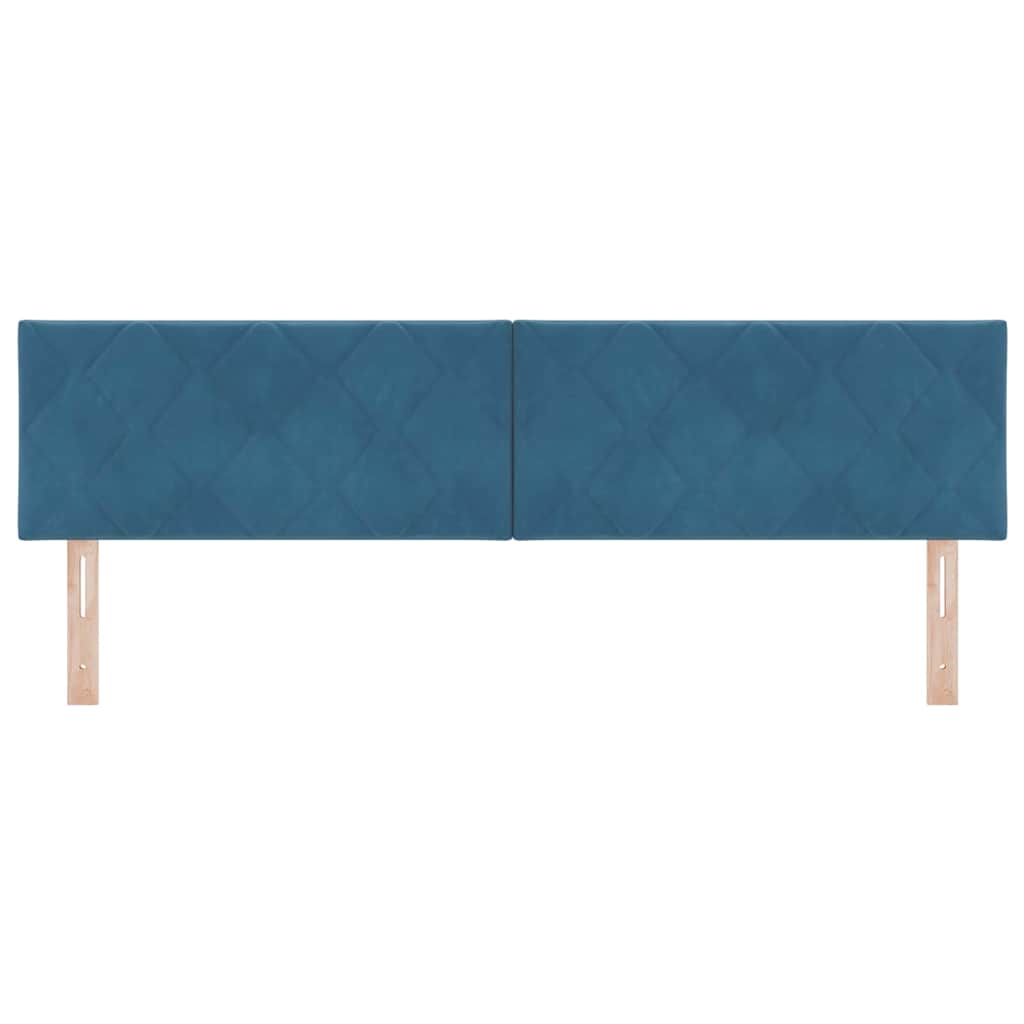 Headboard Wall-mounted Geometric Manual Dark blue 180 cm Velvet