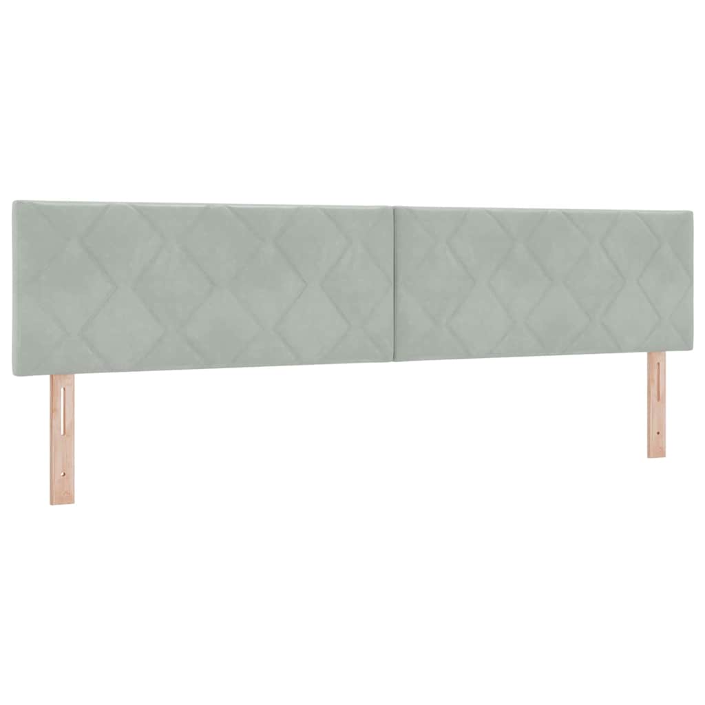 Headboard Wall-mounted Geometric Light grey 200 cm Velvet