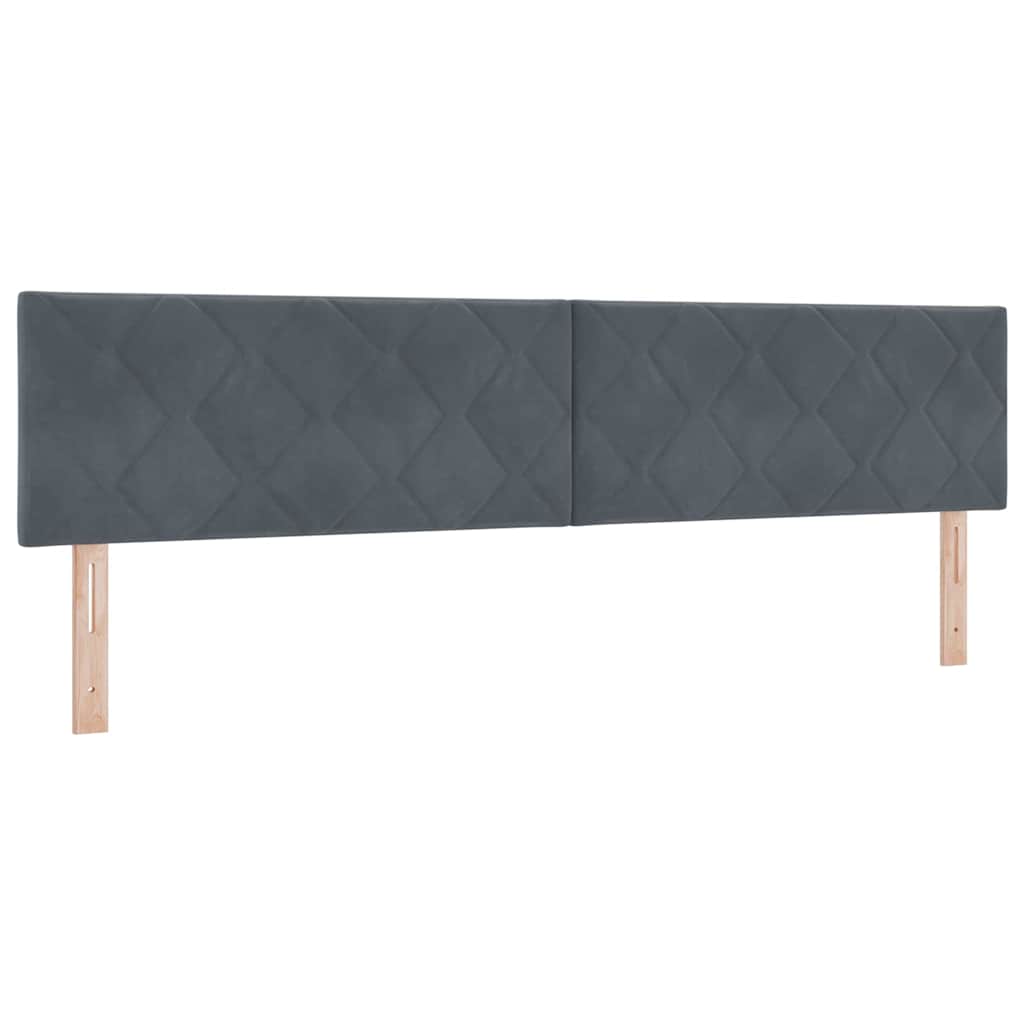 Headboard Wall-mounted Geometric Manual Dark grey 200 cm Velvet