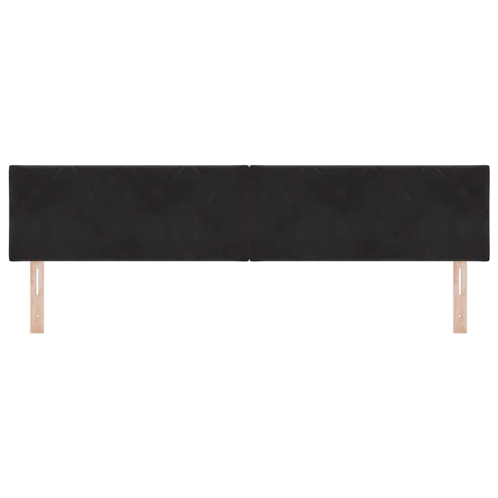 Headboard Wall-mounted Geometric Manual Black 200 cm Velvet