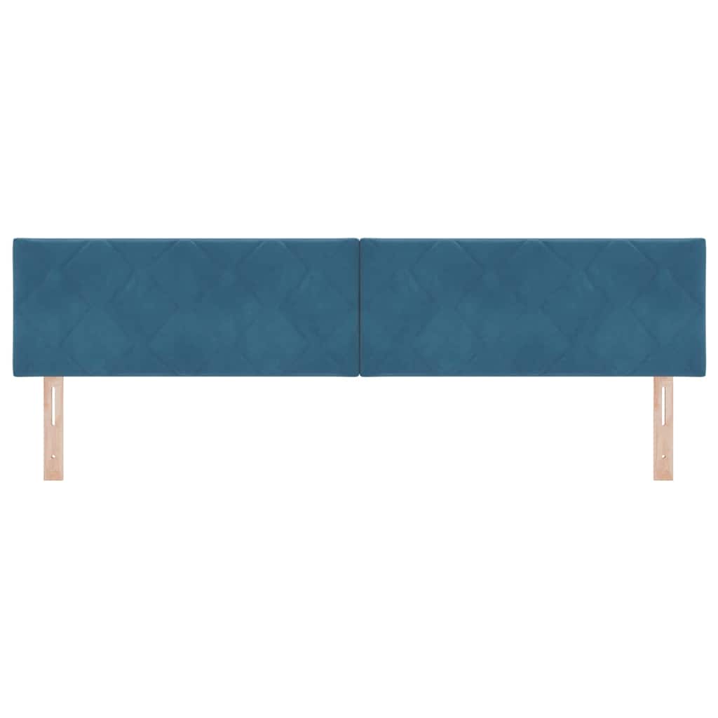 Headboard Wall-mounted Geometric Manual Dark blue 200 cm Velvet