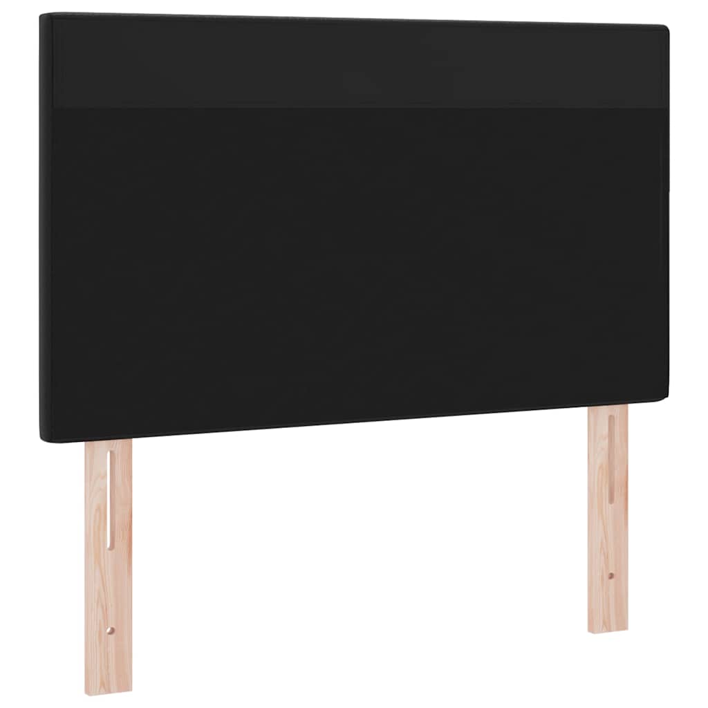 Headboard with LED Strip Lights Wall-mounted Black 90 cm PVC
