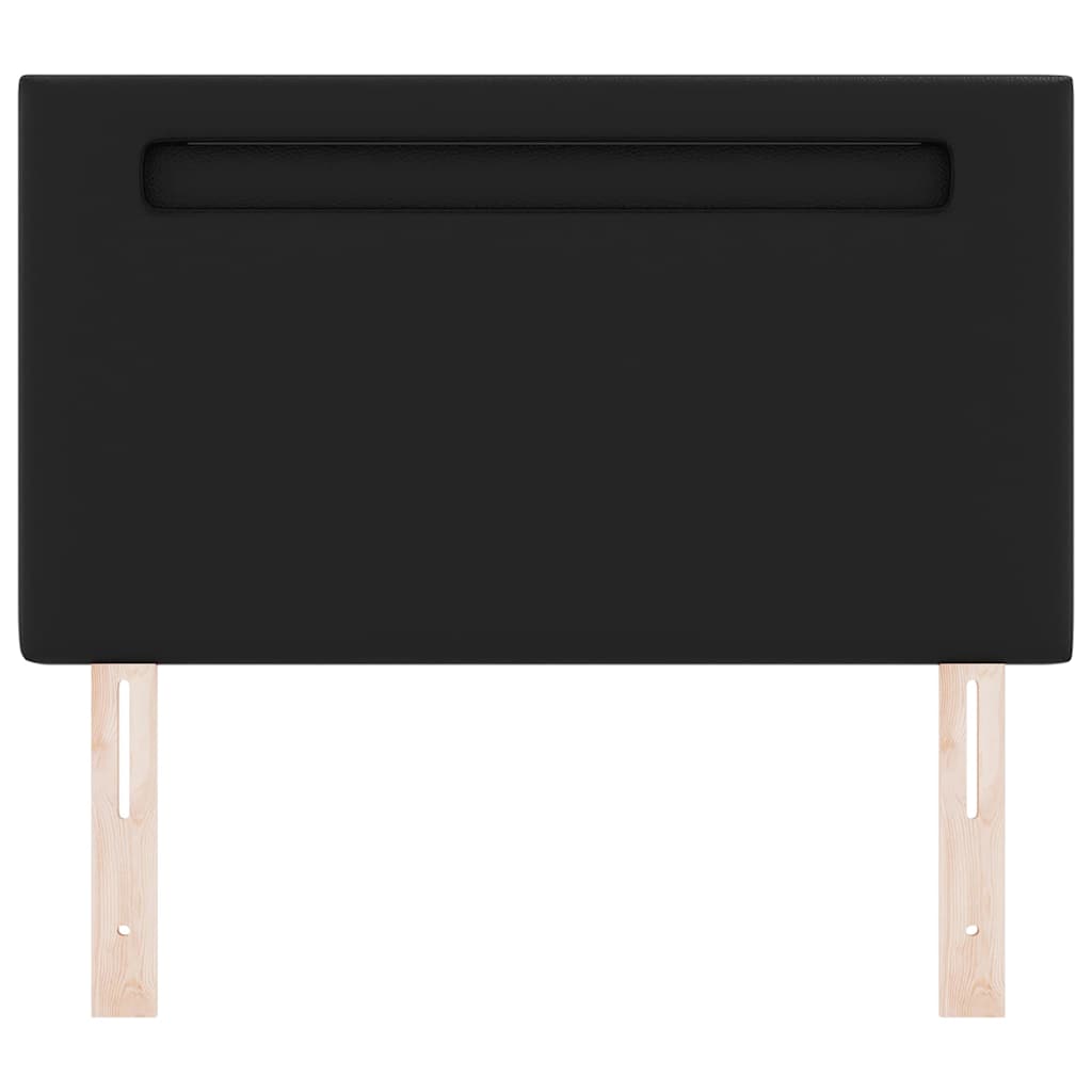 Headboard with LED Strip Lights Wall-mounted Black 90 cm PVC