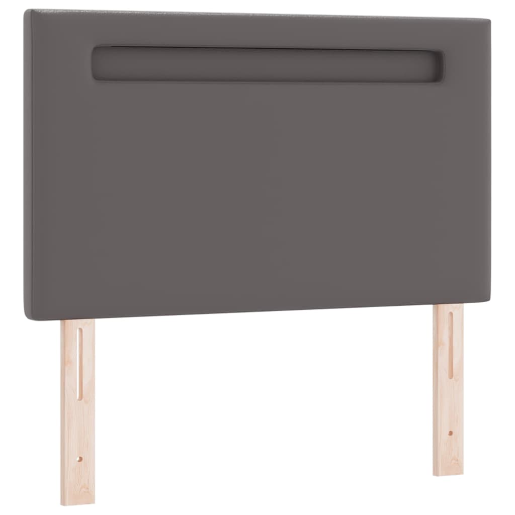 Headboard with LED Strip Lights Wall-mounted Grey 90 cm PVC