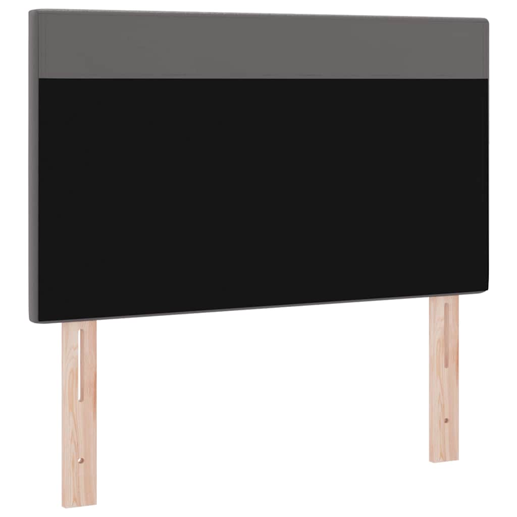 Headboard with LED Strip Lights Wall-mounted Grey 90 cm PVC