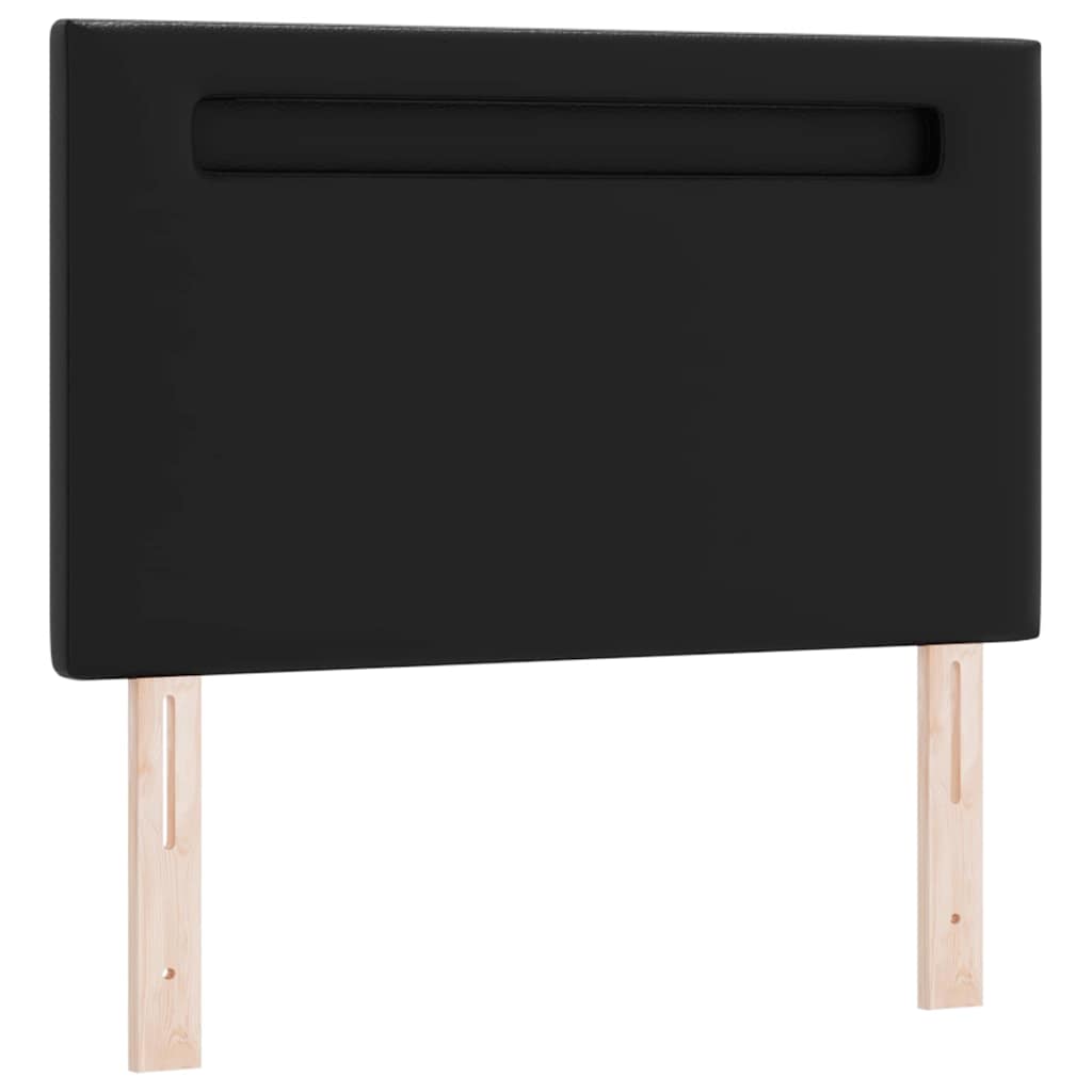 Headboard with LED Strip Lights Wall-mounted Black 100 cm PVC