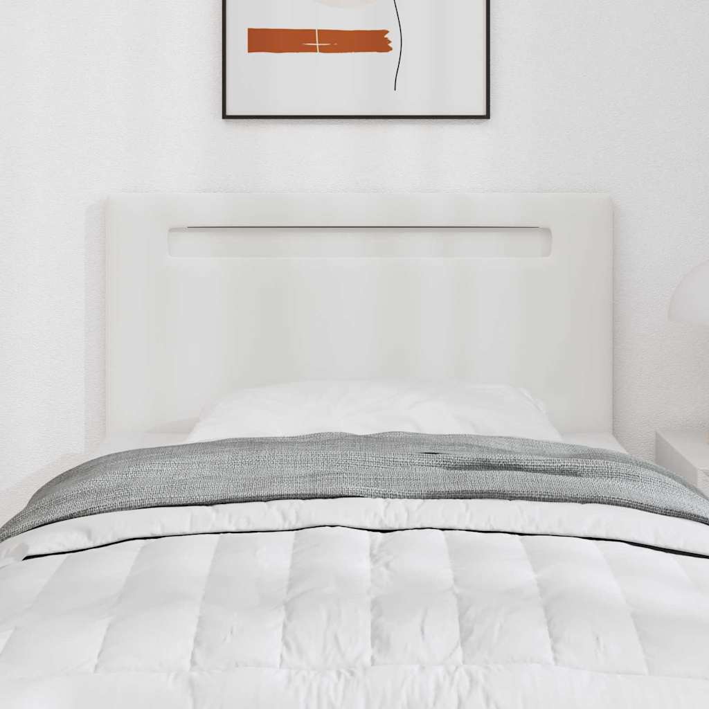 Headboard with LED Strip Lights Wall-mounted White 100 cm PVC