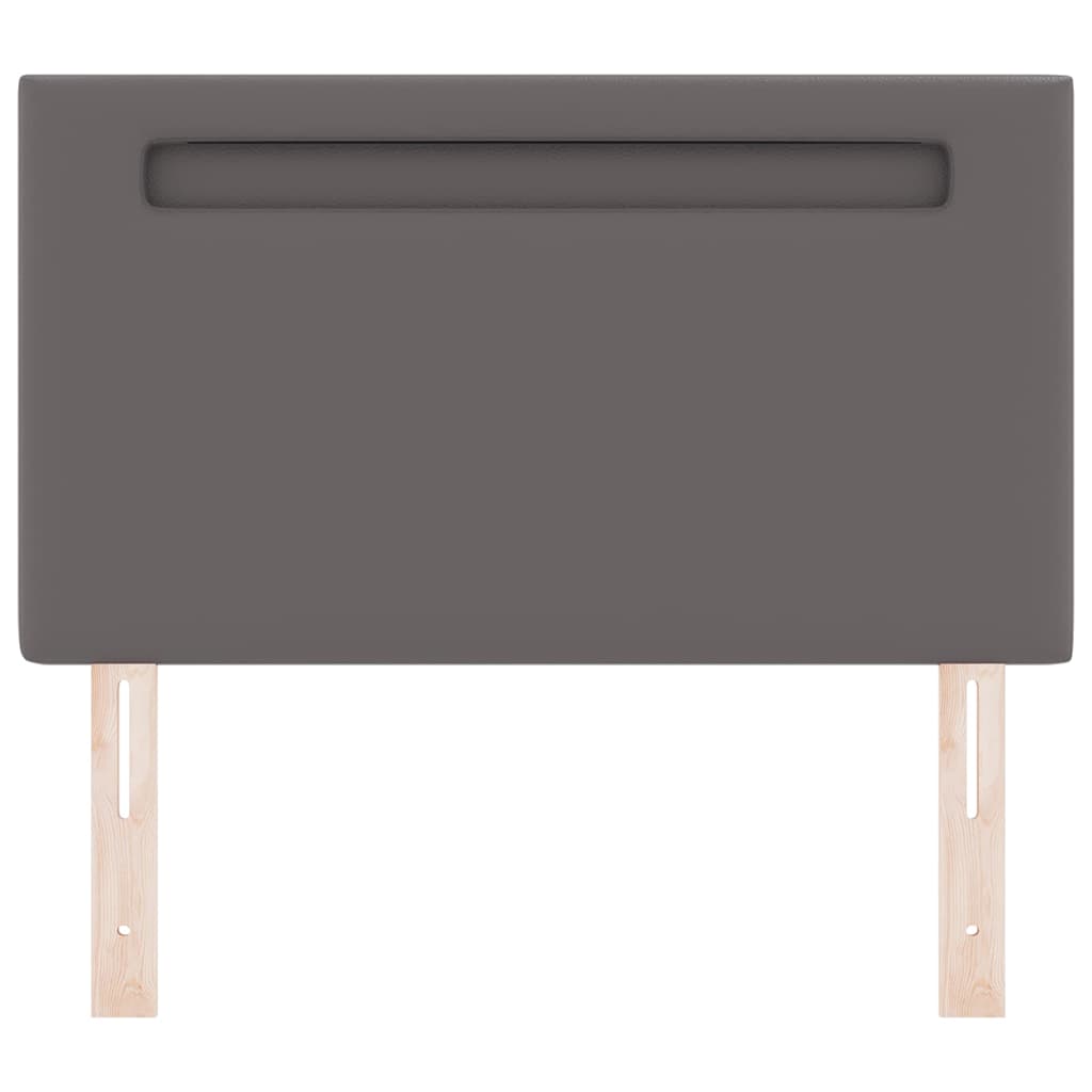 Headboard with LED Strip Lights Wall-mounted Grey 100 cm PVC