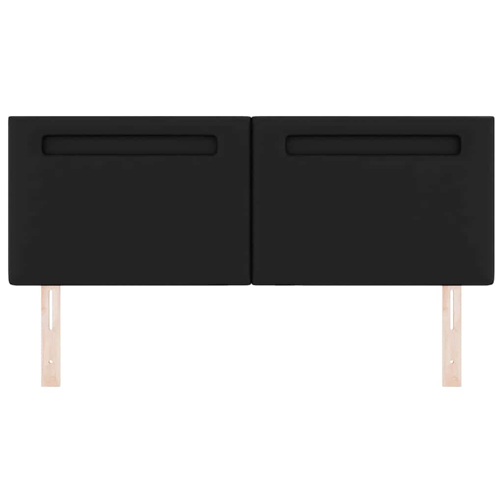 Headboard with LED Strip Lights Wall-mounted Black 160 cm PVC