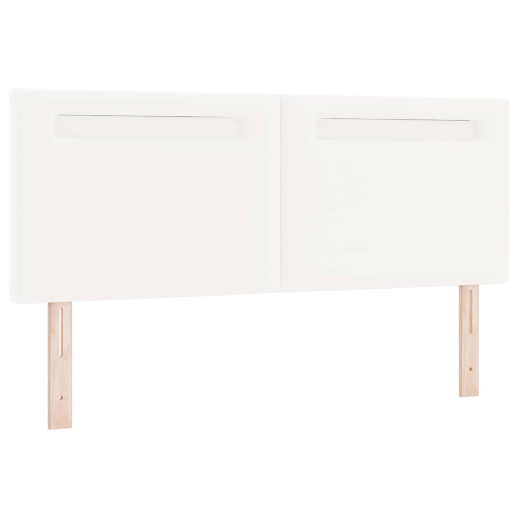 Headboard with LED Strip Lights Wall-mounted White 160 cm PVC