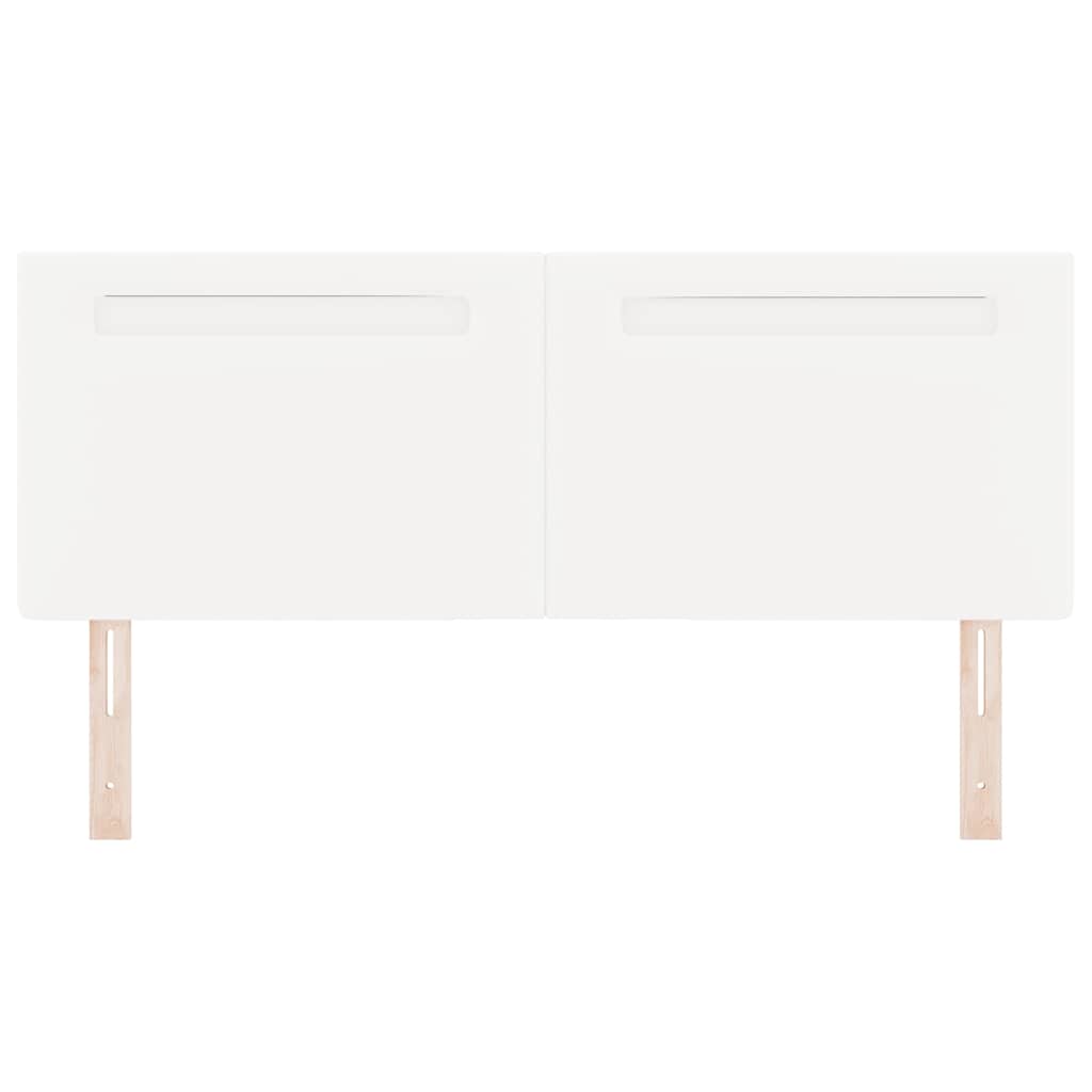 Headboard with LED Strip Lights Wall-mounted White 160 cm PVC