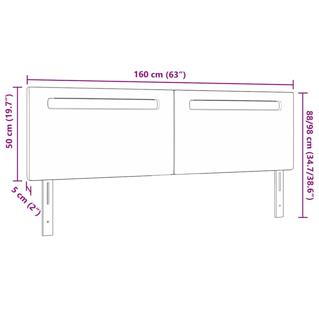 Headboard with LED Strip Lights Wall-mounted White 160 cm PVC
