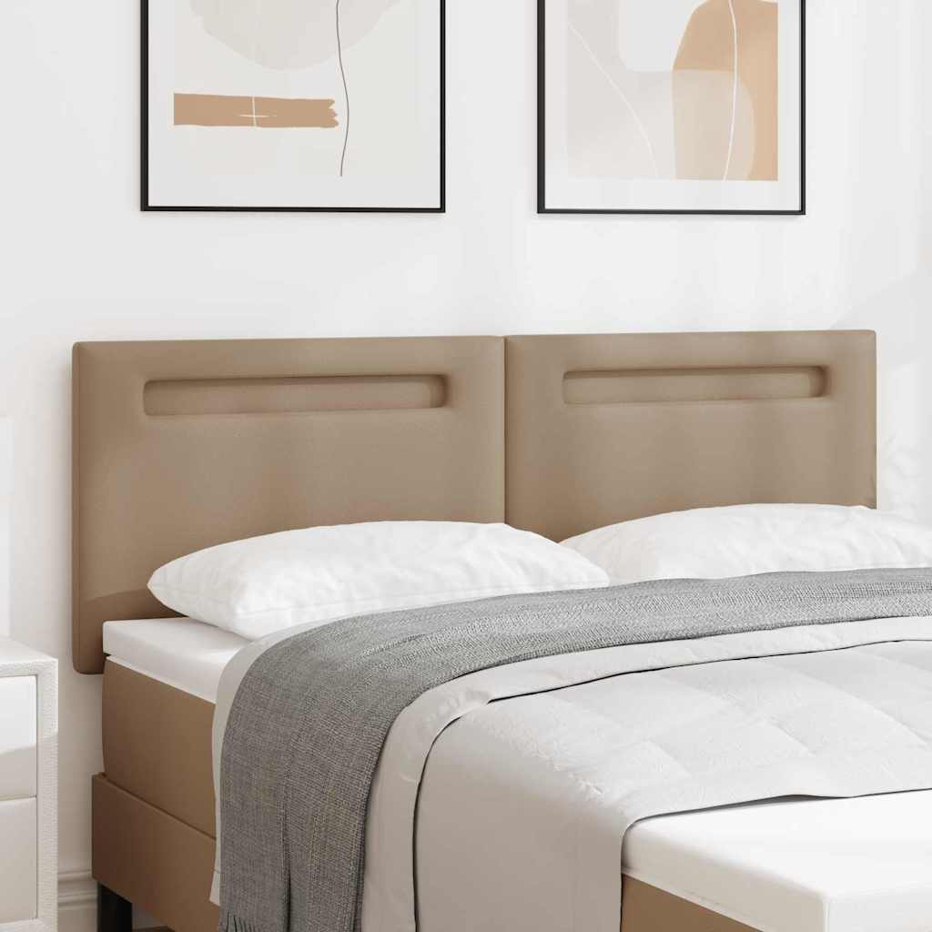 Headboard with LED Strip Lights Manual Cappuccino 160 cm PVC