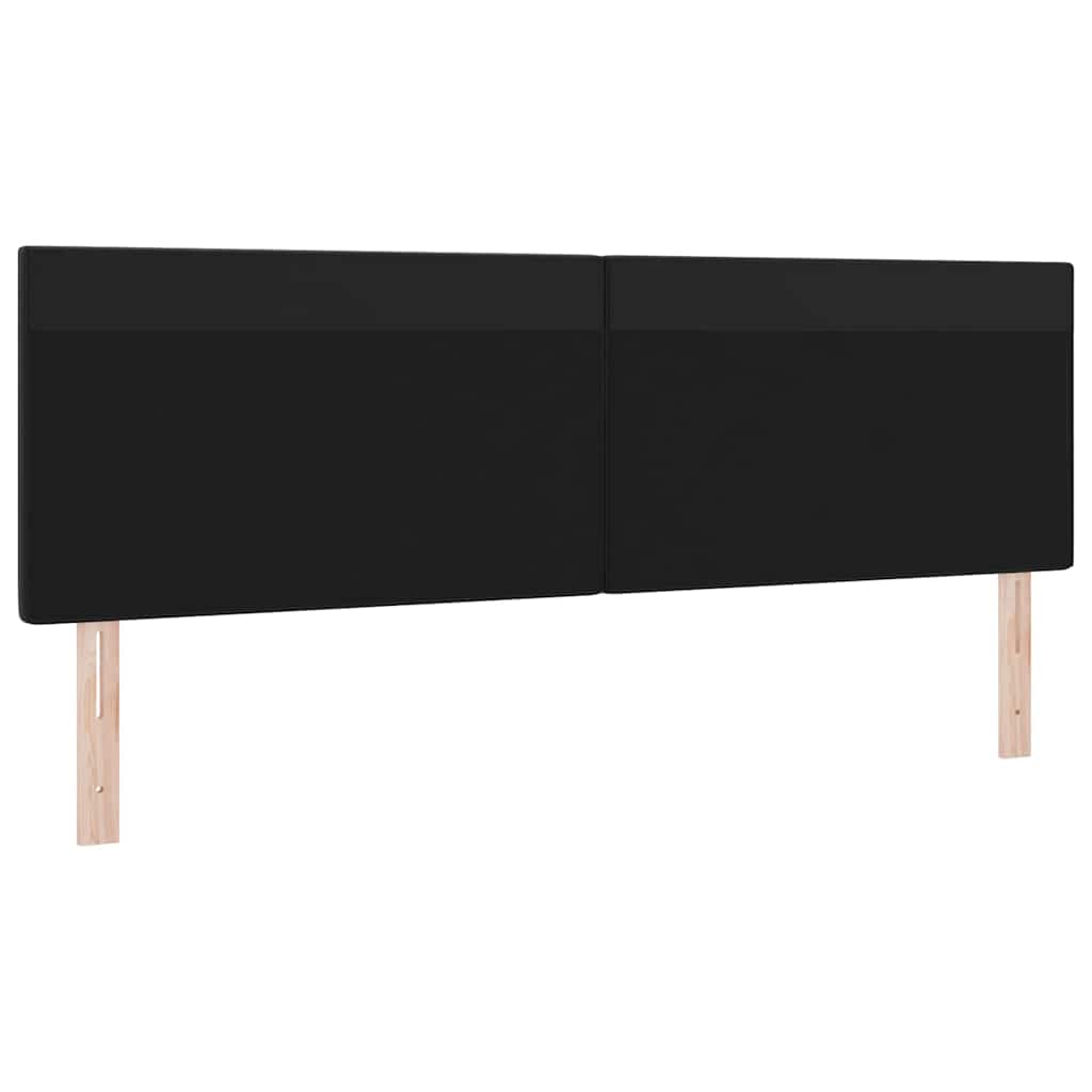 Headboard with LED Strip Lights Wall-mounted Black 180 cm PVC