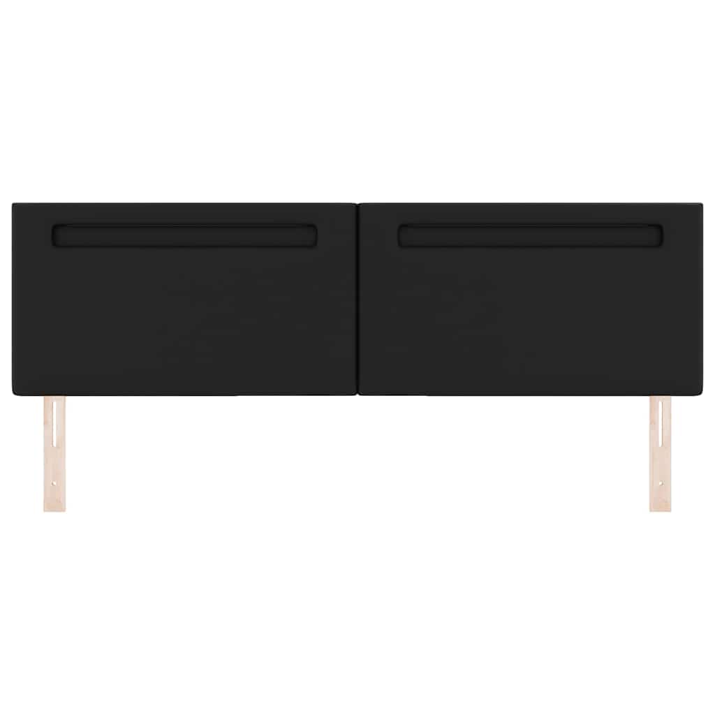 Headboard with LED Strip Lights Wall-mounted Black 180 cm PVC