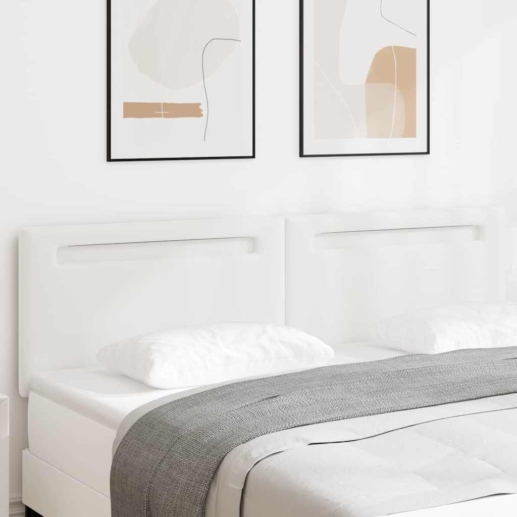 Headboard with LED Strip Lights Wall-mounted White 180 cm PVC