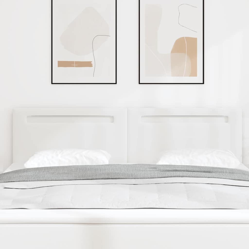 Headboard with LED Strip Lights Wall-mounted White 180 cm PVC