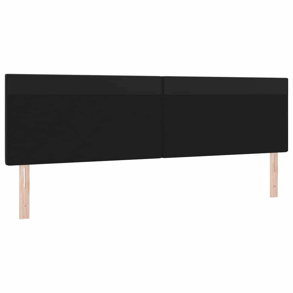 Headboard with LED Strip Lights Wall-mounted Black 200 cm PVC