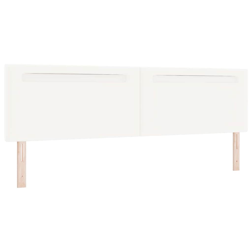 Headboard with LED Strip Lights Wall-mounted White 200 cm PVC