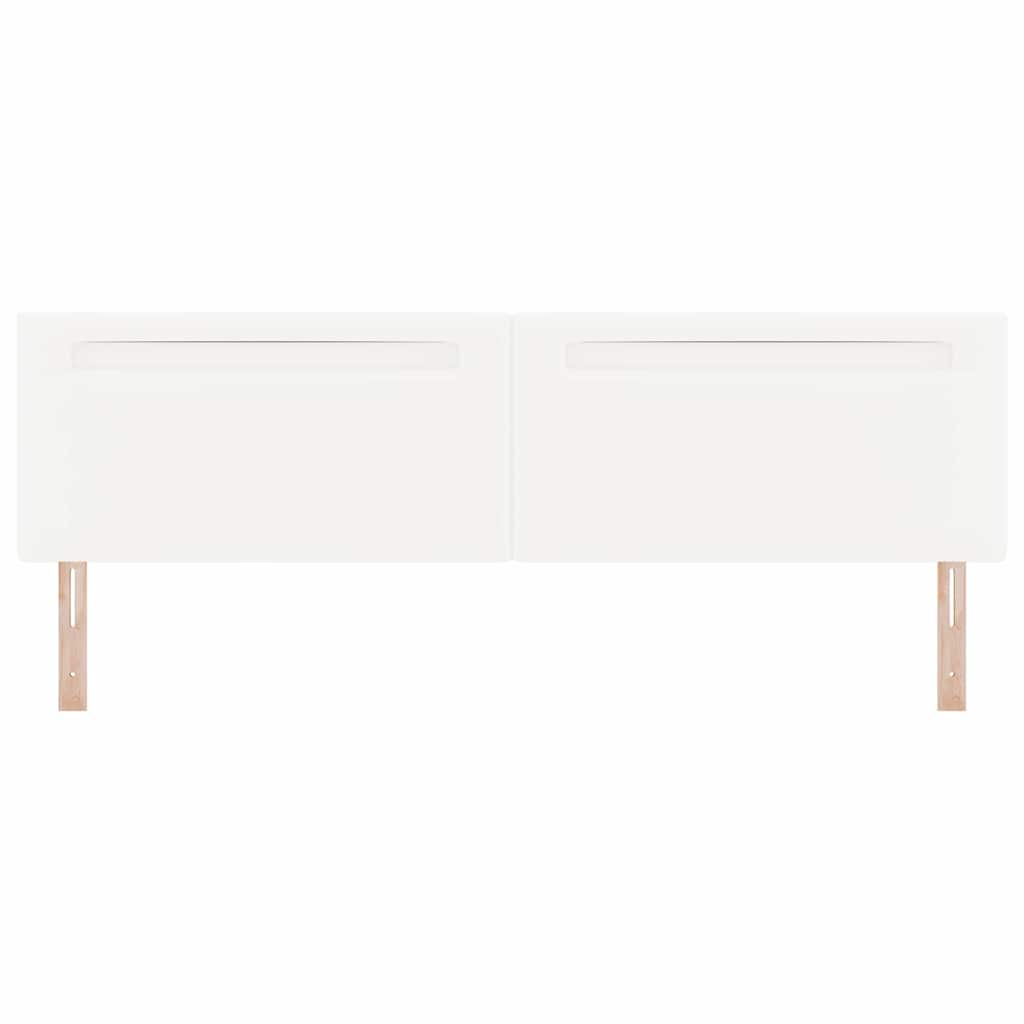 Headboard with LED Strip Lights Wall-mounted White 200 cm PVC