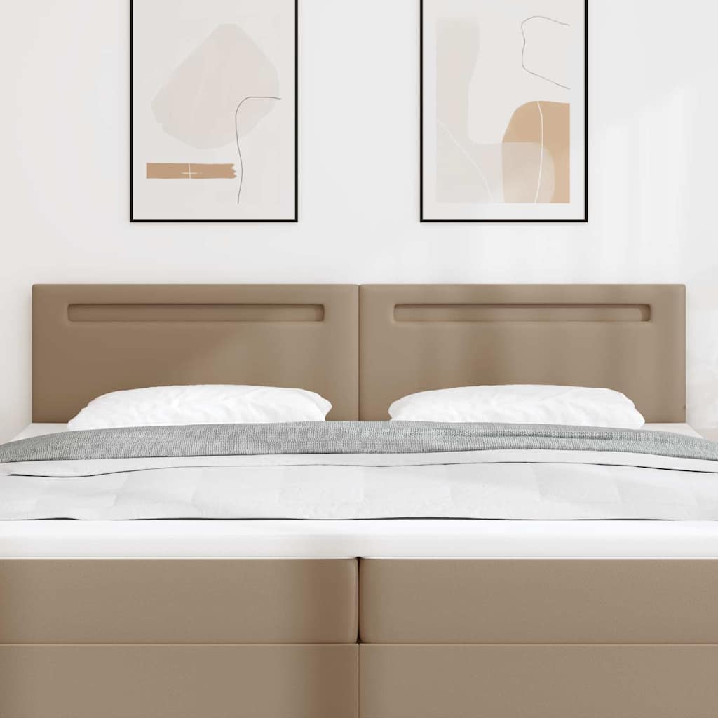 Headboard with LED Strip Lights Manual Cappuccino 200 cm PVC