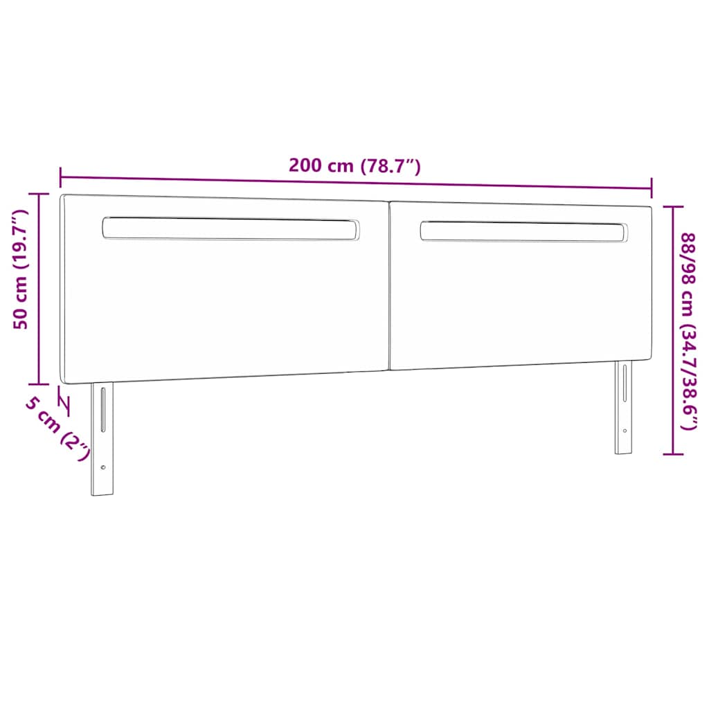 Headboard with LED Strip Lights Manual Cappuccino 200 cm PVC