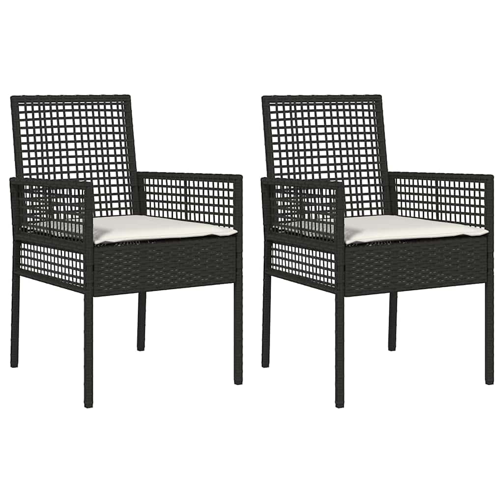 Garden Chair 2 pcs Black 53 x 60 x 85cm Poly Rattan