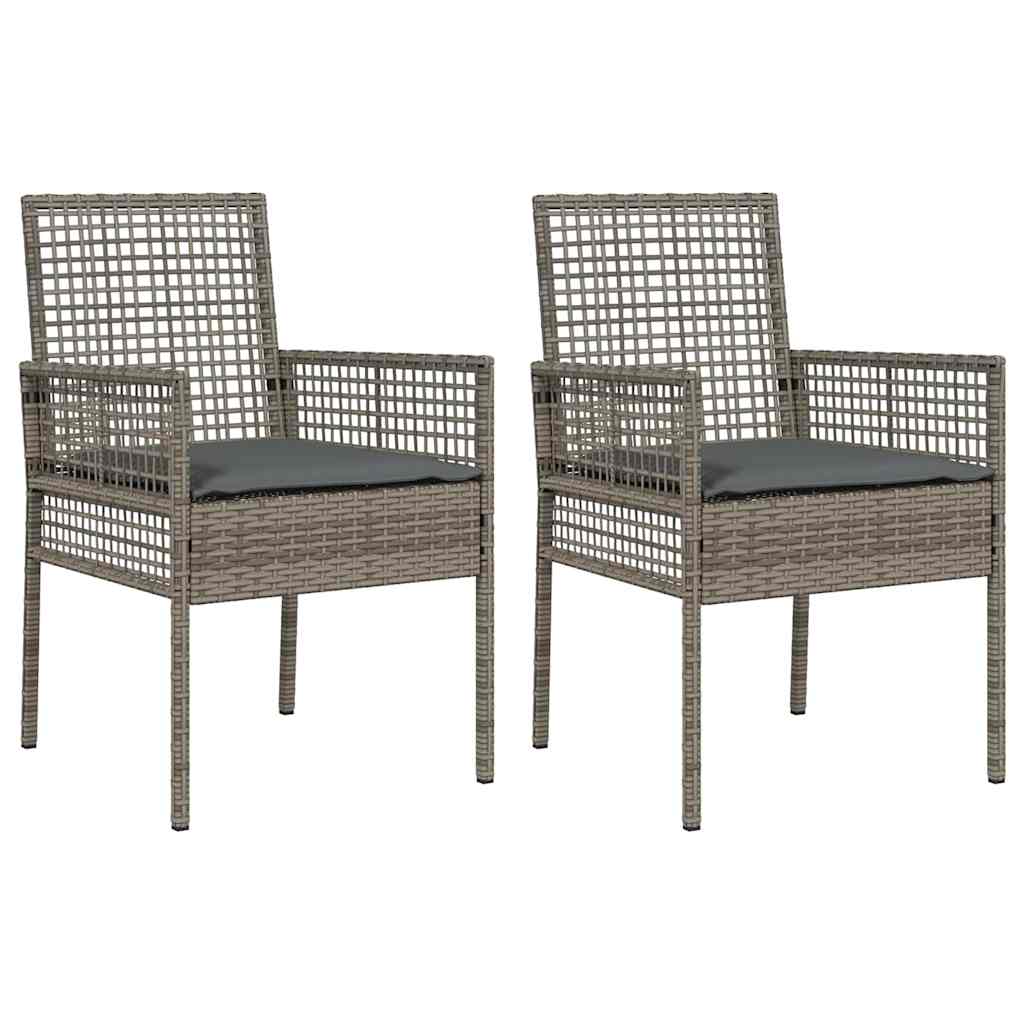 Garden Chair 2 pcs Grey 53 x 60 x 85cm Poly Rattan