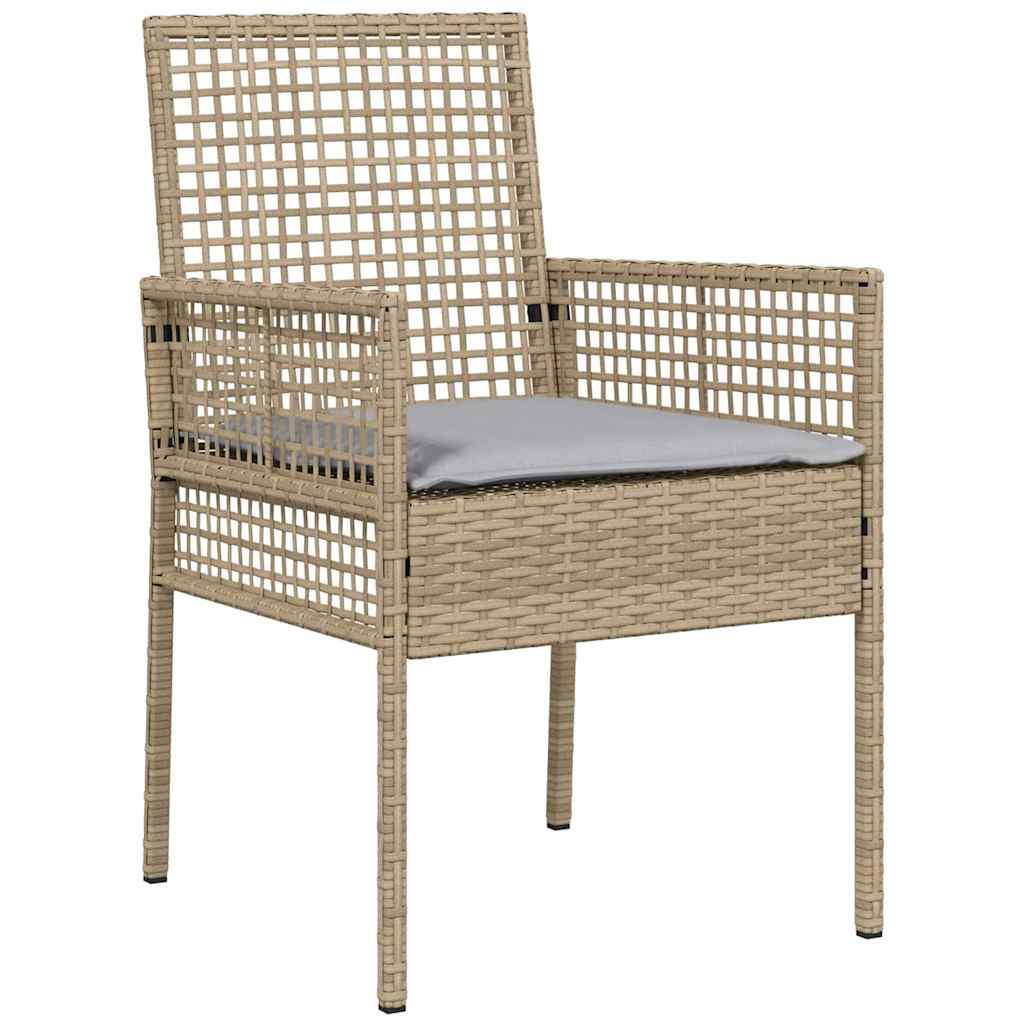 Garden Chair 2 pcs Beige 53 x 60 x 85cm Poly Rattan
