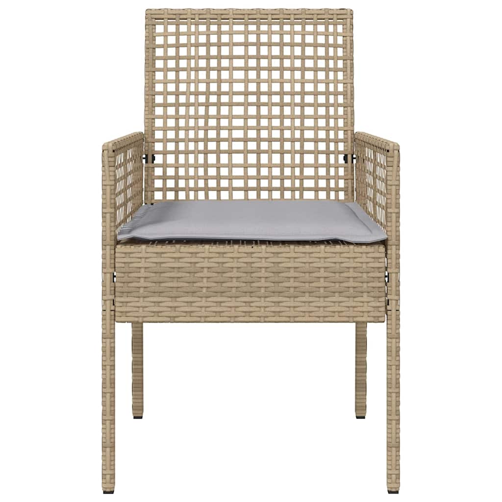 Garden Chair 2 pcs Beige 53 x 60 x 85cm Poly Rattan