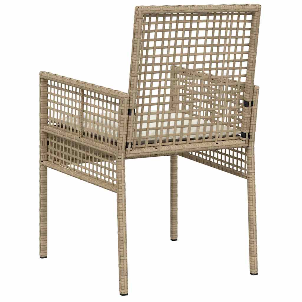 Garden Chair 2 pcs Beige 53 x 60 x 85cm Poly Rattan