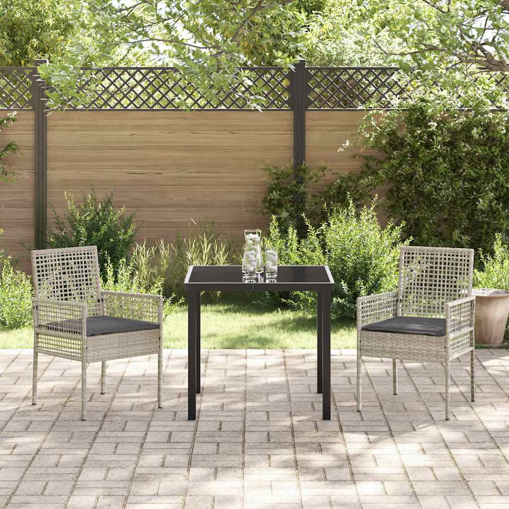 Garden Chair 2 pcs Light Grey 53 x 60 x 85cm Poly Rattan